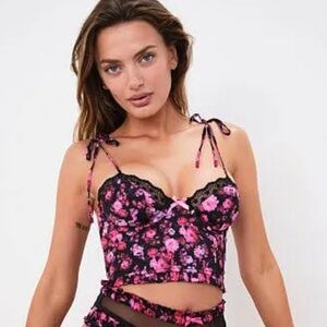 NEW For Love and Lemons Farrah floral bustier